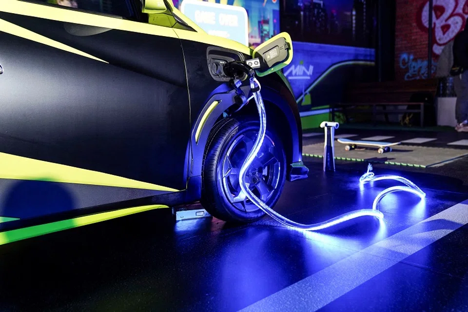 The BYD EV Dolphin Mini is displayed as the Chinese electric-vehicle producer announces the launch of the low-cost EV in Mexico City, Mexico, on 28 February 2024. (Toya Sarno Jordan/Reuters)