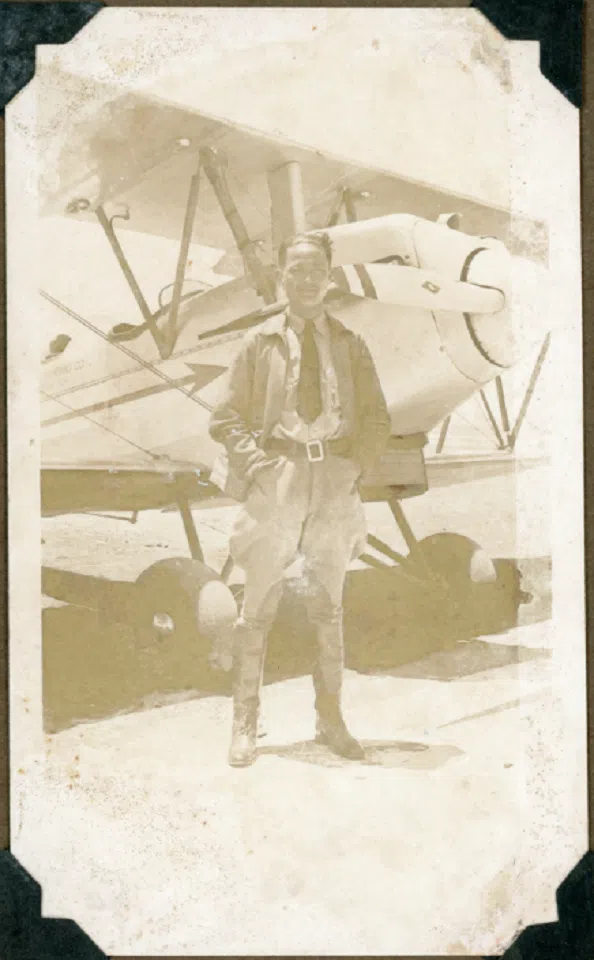 A photo of Theodore Jung learning to fly in the US.