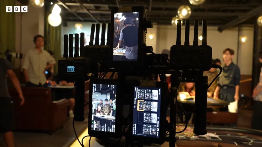 A screen capture from a video about AI micro-drama productions in China.