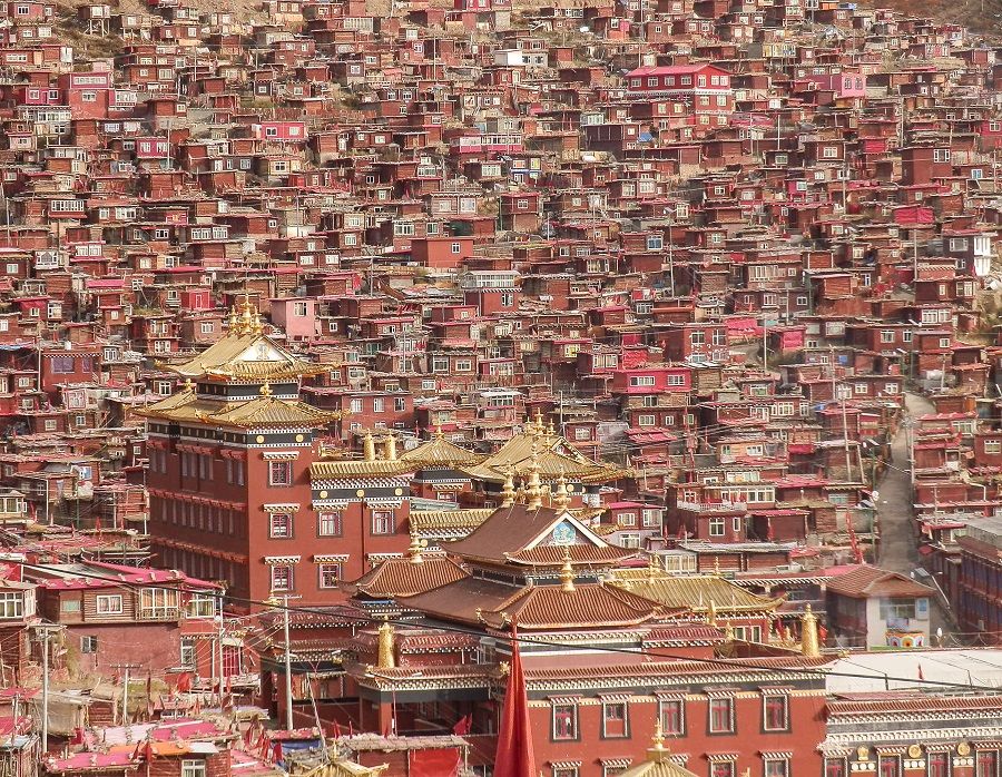 The Larung Gar, a community in Sertar County of the Garzê Tibetan Autonomous Prefecture, in Sichuan, China.