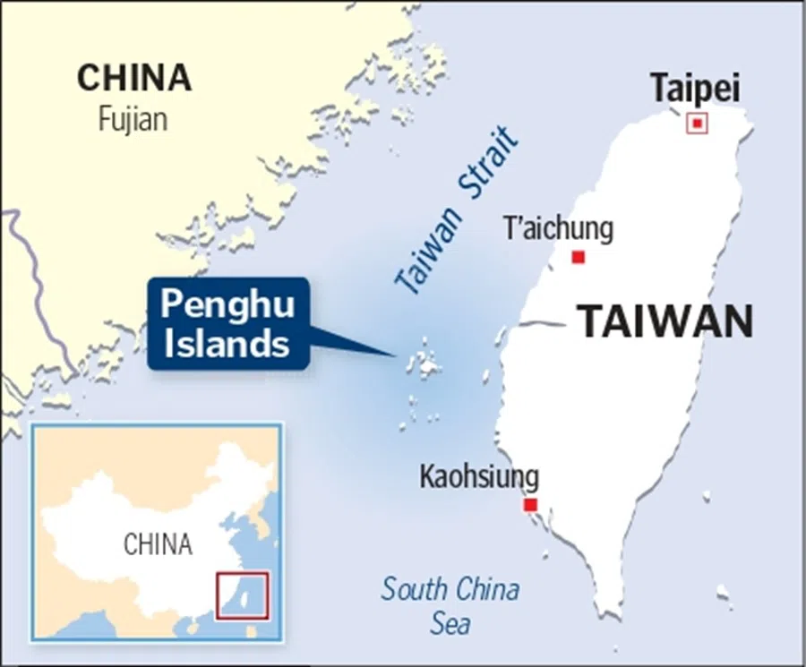 Map showing the location of the Penghu Islands. (Graphic: SPH Media)