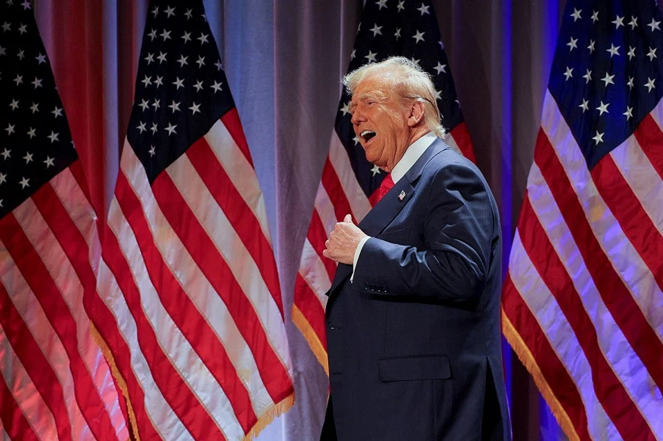 US President-elect Donald Trump reacts as he meets with House Republicans on Capitol Hill in Washington, US, on 13 November 2024. (Brian Snyder/Reuters)