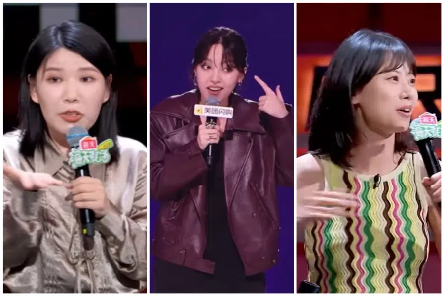 (From left) Zhang Hui, Xiao Pa and Zhao Xiaohui are making waves in the stand-up comedy circuit.