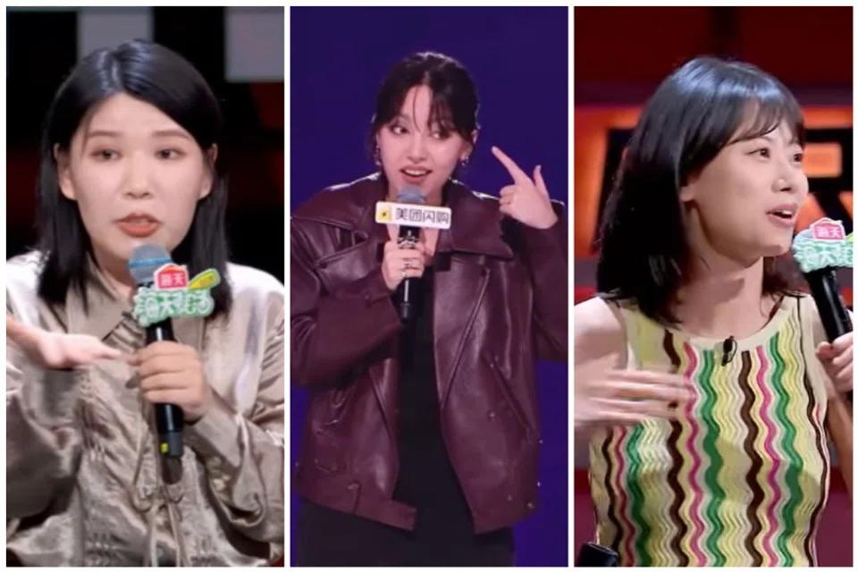 (From left) Zhang Hui, Xiao Pa and Zhao Xiaohui are making waves in the stand-up comedy circuit. (Internet)