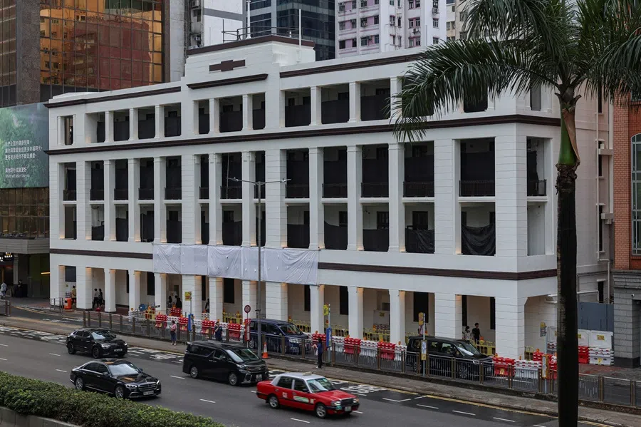 The International Organization for Mediation (IOMed) headquarters, a China-initiated body, is seen under construction for global dispute resolution, in Hong Kong, China, on 29 May 2025. (Tyrone Siu/Reuters)