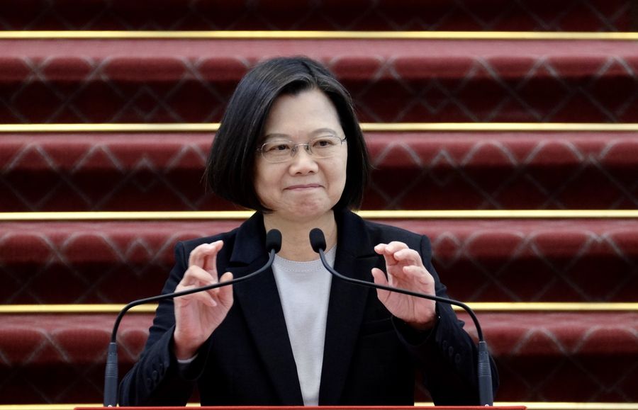 Taiwan President Tsai Ing-wen speaks during a press conference at the presidential office in Taipei on 22 January 2020. (Sam Yeh/AFP)
