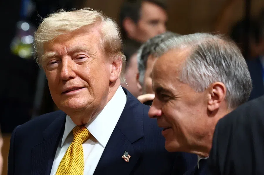 US President Donald Trump and Canada's Prime Minister Mark Carney attend a meeting of the North Atlantic Council (NAC) during the NATO leaders' summit in Ankara, Turkey, 8 July 2026.