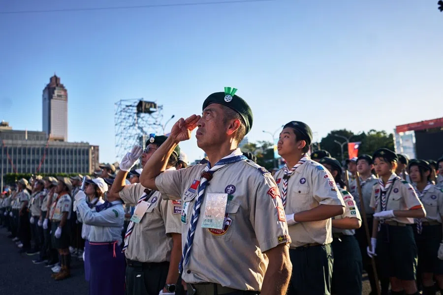 Attendees during the National Day celebration in Taipei, Taiwan, on 10 October 2025. (An Rong Xu/Bloomberg)