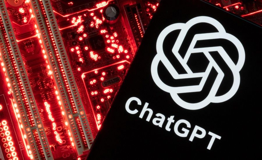 A smartphone with a displayed ChatGPT logo is placed on a computer motherboard in this illustration taken 23 February 2023. (Dado Ruvic/Illustration/Reuters)