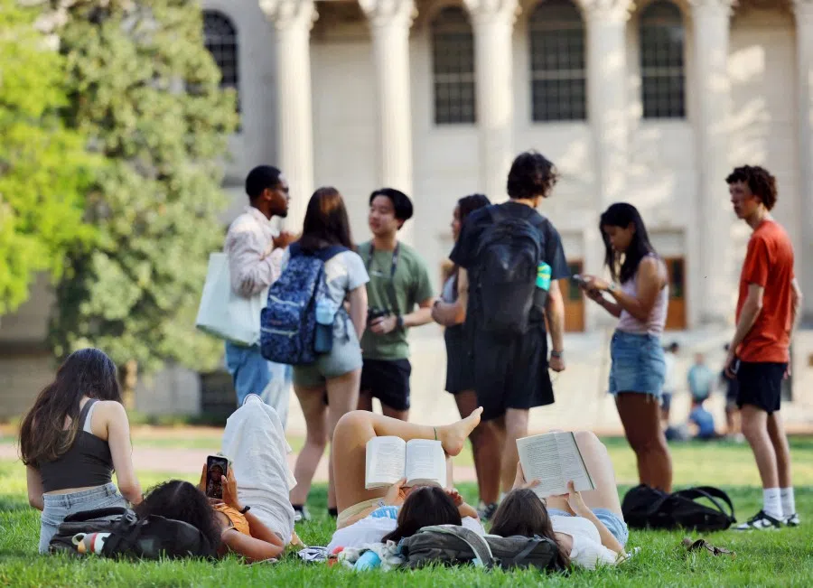 Members of the University of North Carolina's diverse student body mingle on campus as the Supreme Court weighs the issue of race-conscious admissions to colleges, in Chapel Hill, North Carolina, US, 5 April 2023. (Jonathan Drake/Reuters)