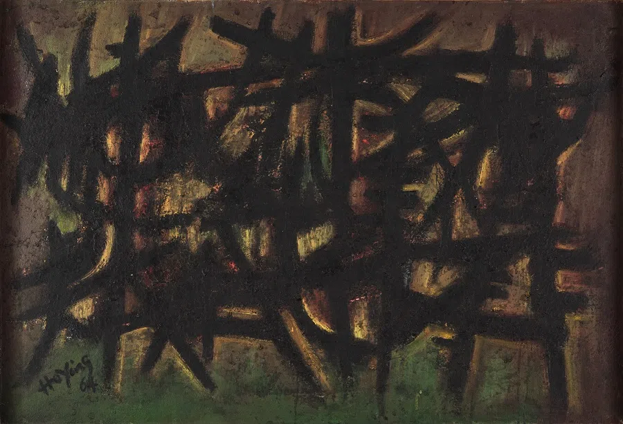 Ho Ho Ying, Untitled, 1964, Oil on canvas laid on board, 74 x 109.5 cm, Collection of Istana. (Image courtesy of National Heritage Board)