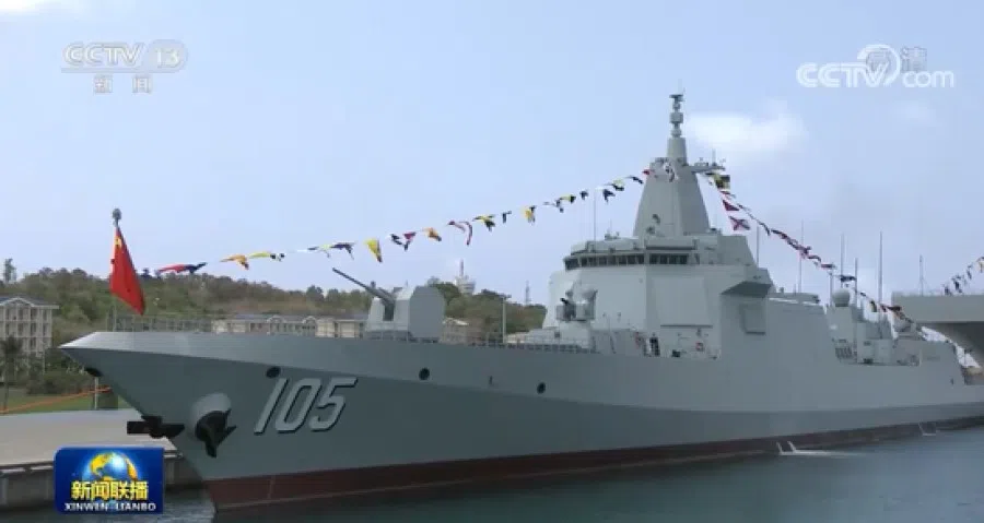 A screen grab of a news report showing the Dalian. (Internet)