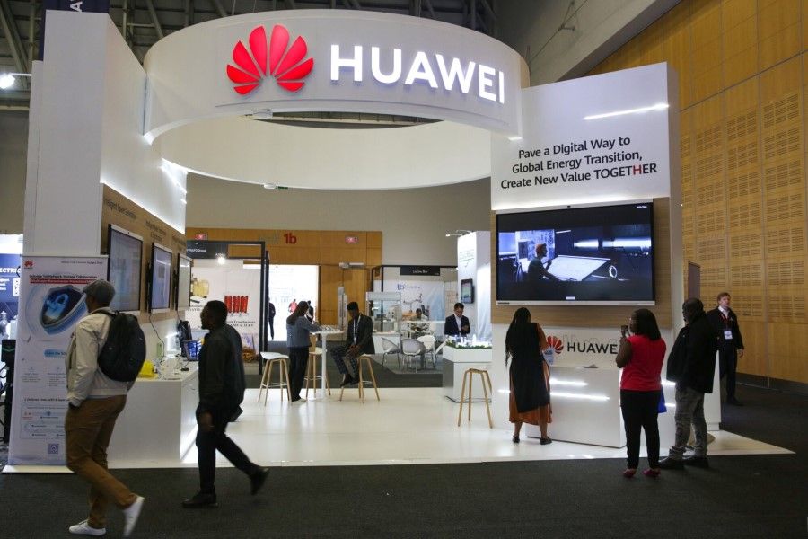 The Huawei Technologies Co. stand at the Enlit energy conference in Cape Town, South Africa, on 16 May 2023. (Dwayne Senior/Bloomberg)