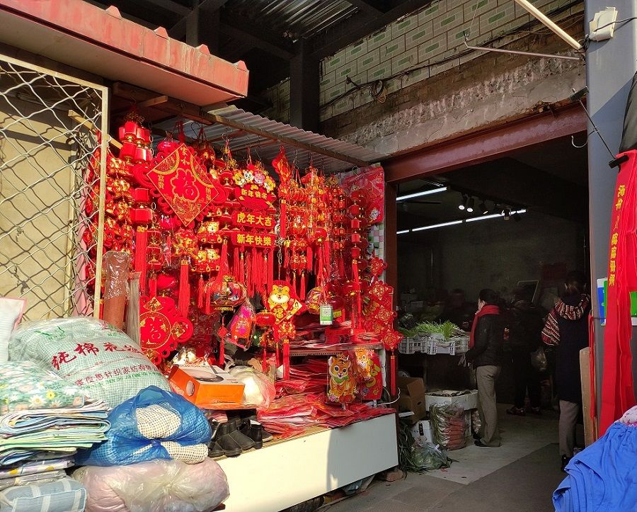 A shop in a market in Beijing selling CNY decorations. (Photo: Jessie Tan)