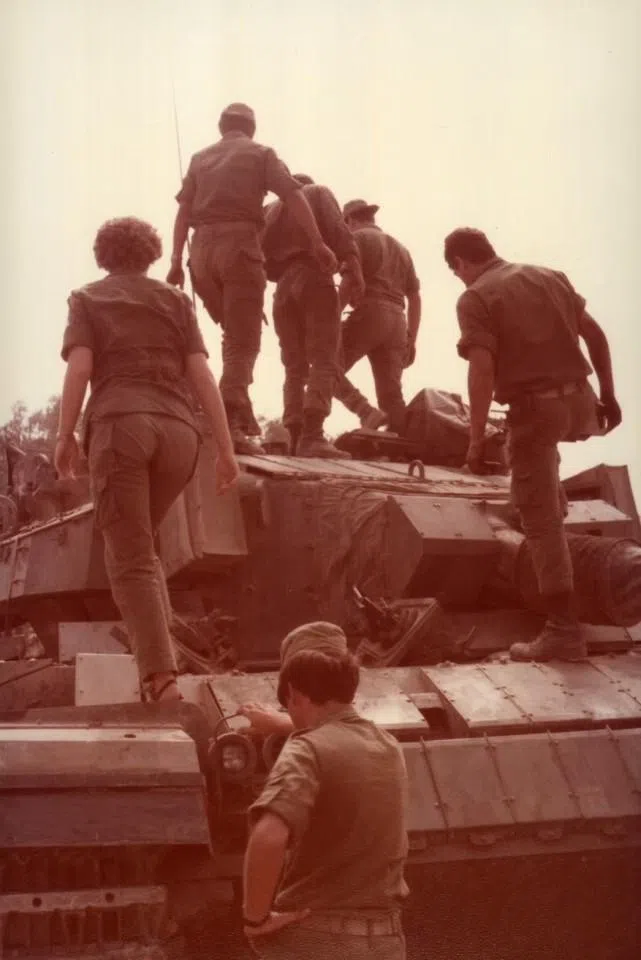 A heavy tank at a military base.