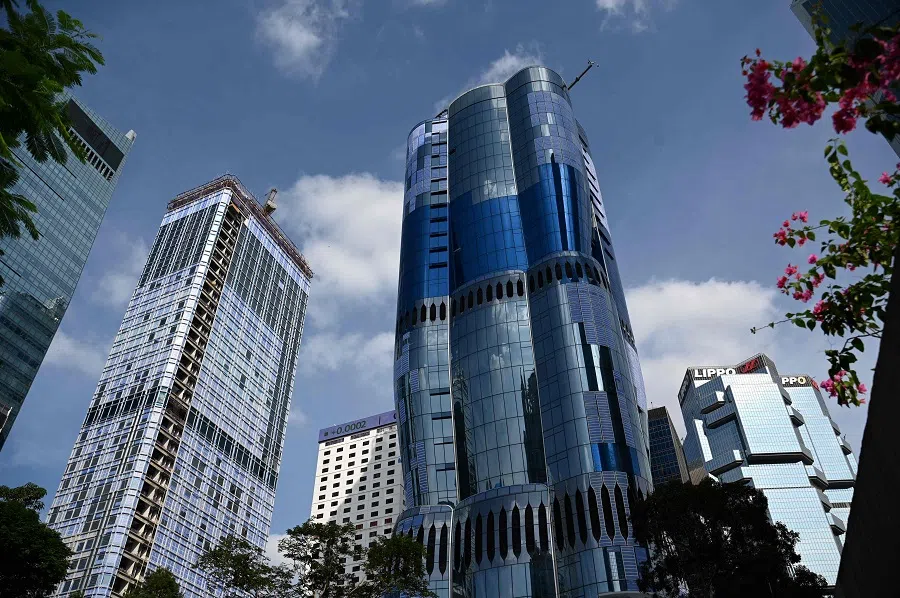 A view of the Henderson, one of Hong Kong's newest skyscrapers built on some of the most expensive land in the world, in Central business district of Hong Kong on 5 October 2023. (Peter Parks/AFP)