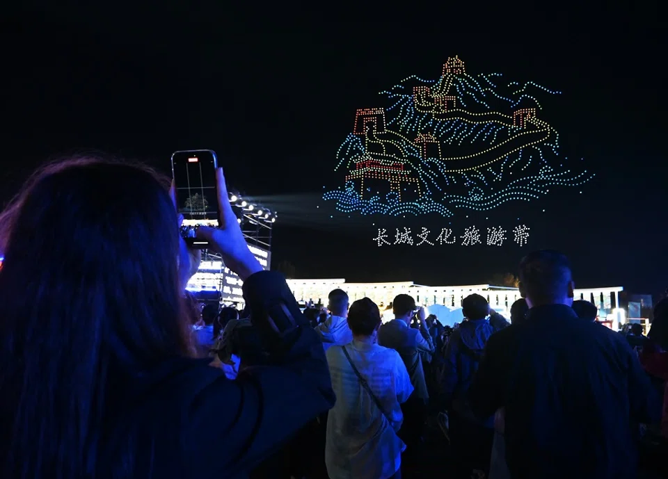 A drone show in Langfang, Hebei province, China on 22 September 2024. (CNS)