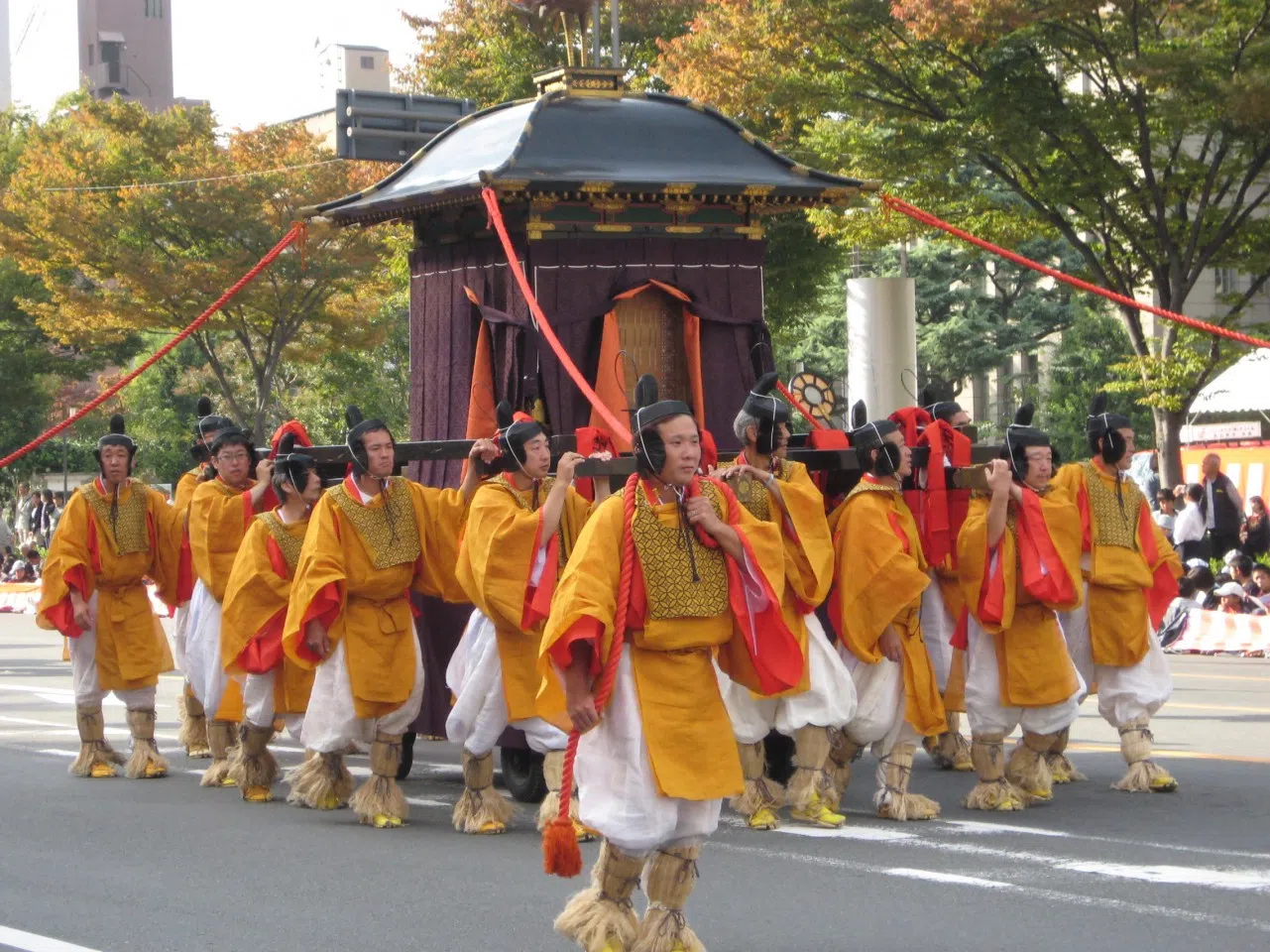 The Jidai Matsuri or 'Festival of the Ages' in Kyoto, Japan. Participants carry the portable shrine that houses the spirit of Emperor Kammu, the founder of Kyoto. (Fabian Tan/SPH)