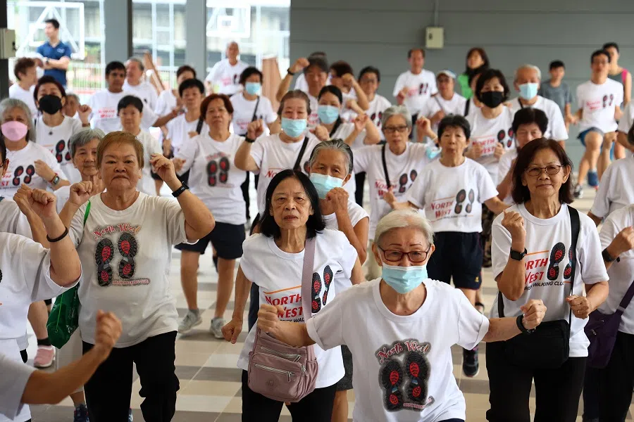 The elderly are encouraged to stay active and healthy through the use of dialect programmes on TV. (SPH Media)