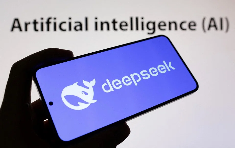 The DeepSeek logo and words reading “Artificial Intelligence AI” are seen in this illustration taken on 29 January 2025. (Dado Ruvic/Illustration/Reuters)