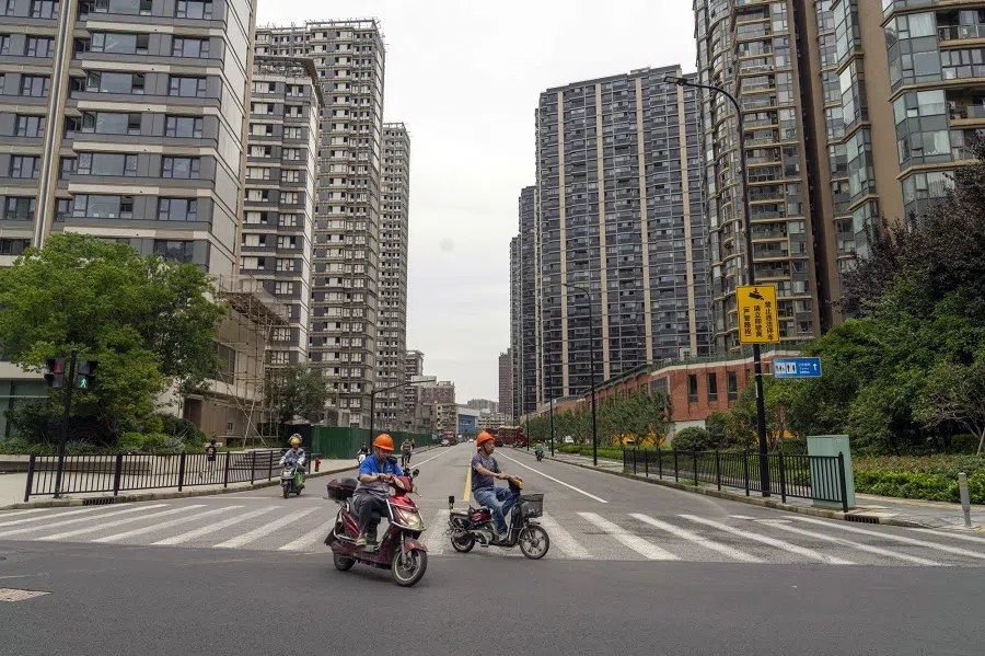 Residential buildings in Shanghai, China, on 24 June 2024.