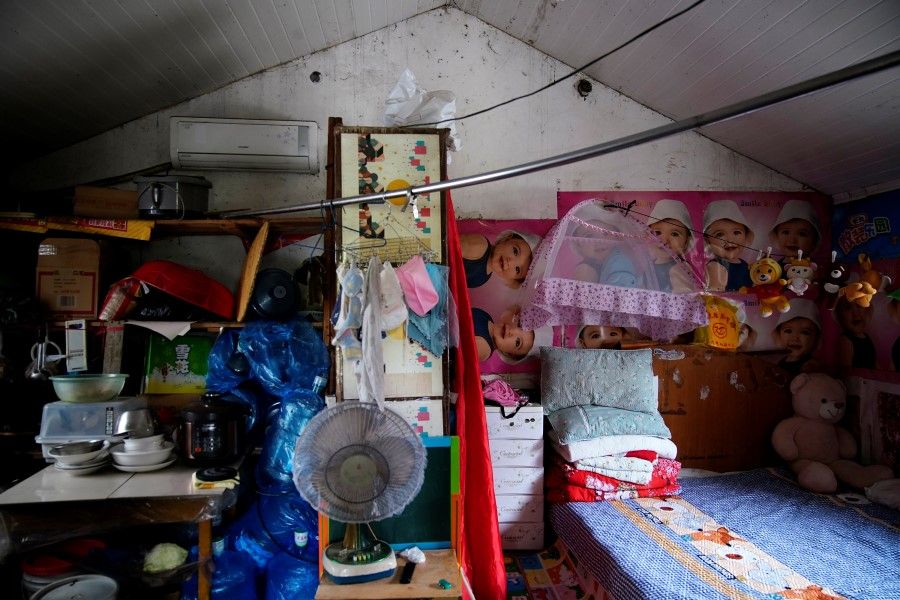 A room used by a family in a village on the outskirts of Shanghai, China, 3 June 2021. (Aly Song/Reuters)