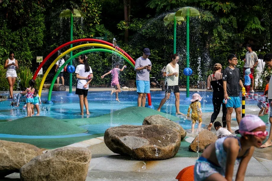 Families at the Singapore Botanic Gardens Jacob Ballas Children’s Garden on 16 August 2026.