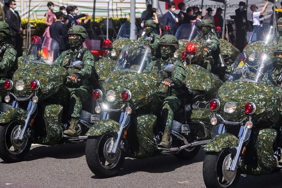 Members of the army participate during the Double Tenth Day celebration in Taipei, Taiwan, 10 October 2021. (Ann Wang/File Photo/Reuters)