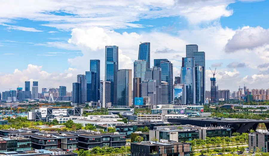 A shot of the Qianhai Shenzhen-Hong Kong International Financial City. (Nanfang Daily )