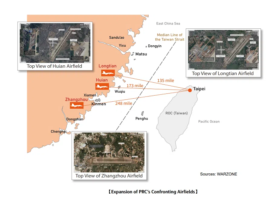 The PLA is expanding the three coastal military airfields closest to Taipei. (Taiwan's National Defense Report 2023)