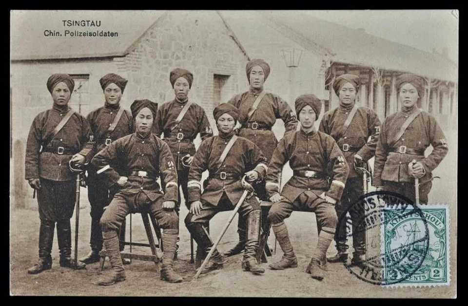 A postcard of Qingdao’s earliest police force, 1900s.