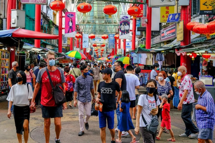 Shoppers at Petaling Street in Kuala Lumpur, Malaysia, on 2 July 2022. (Samsul Said/Bloomberg)