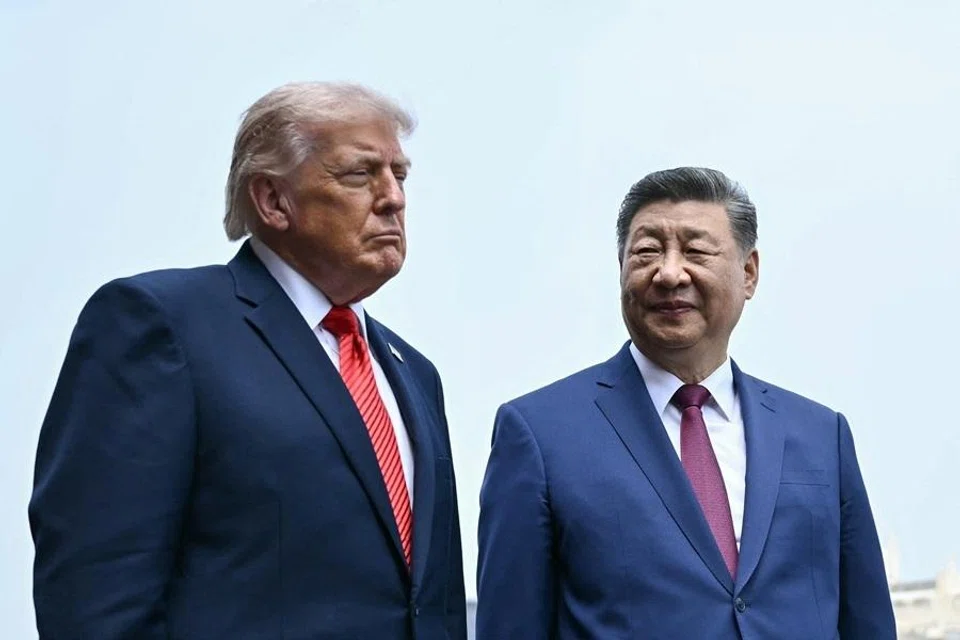 Chinese President Xi Jinping and US President Donald Trump visit the Temple of Heaven in Beijing on 14 May 2026. (Brendan Smialowski/Pool via Reuters)