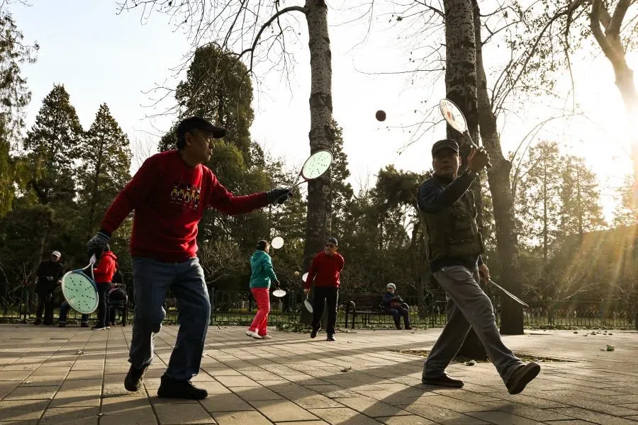 The elderly exercising in the vicinity of Temple of Heaven in Beijing, China, on 9 December 2023. (SPH Media)