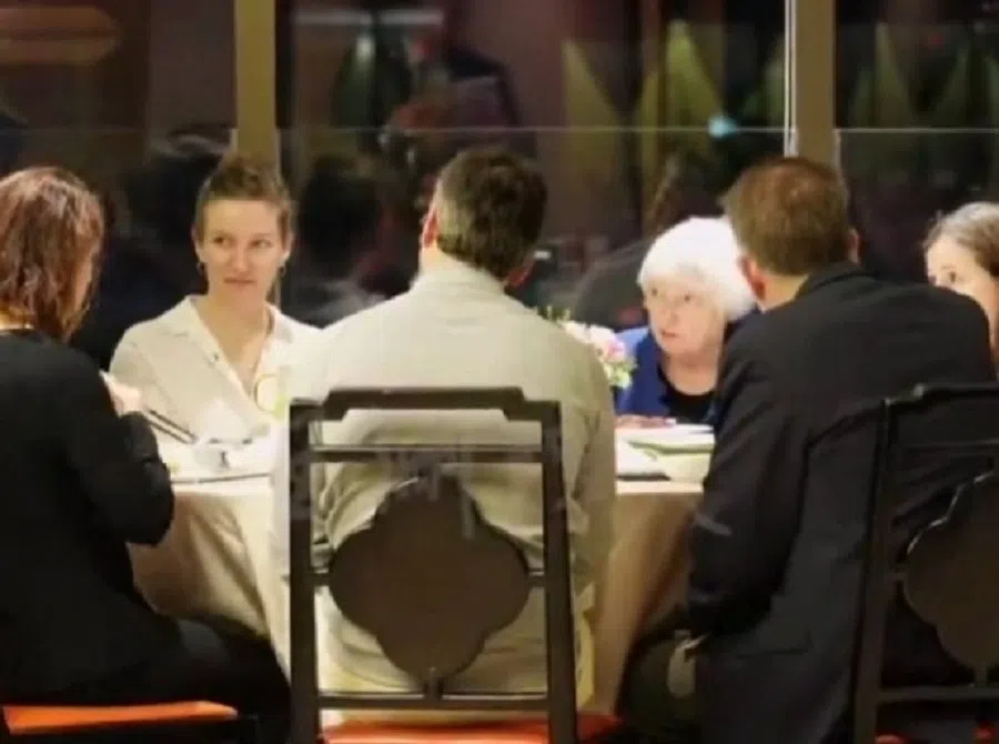 US Treasury Secretary Janet Yellen's chopsticks skills were praised by Chinese netizens. (Weibo)