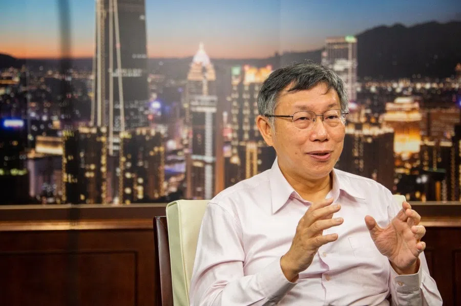 Taiwan People's Party chair Ko Wen-je during an interview at Taipei City Government, 16 November 2022. (Taipei City Government)