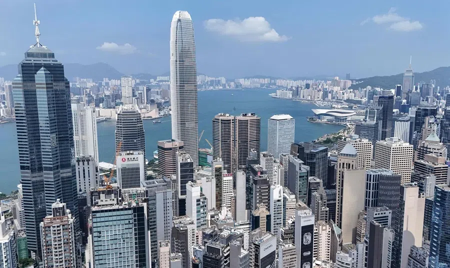An aerial view shows the skyline of Hong Kong and Kowloon seen from Central district, 16 September 2026.