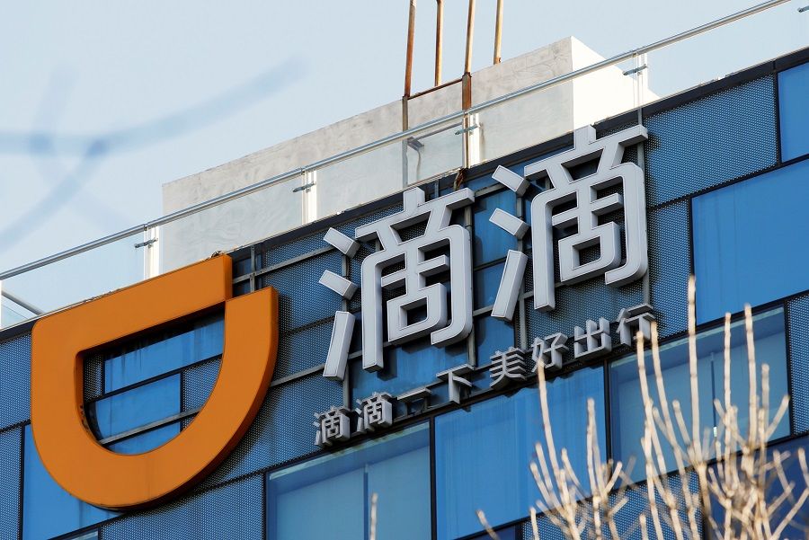 A Didi logo is seen at the headquarters of Didi Chuxing in Beijing, China, 20 November 2020. (Florence Lo/File Photo/Reuters)