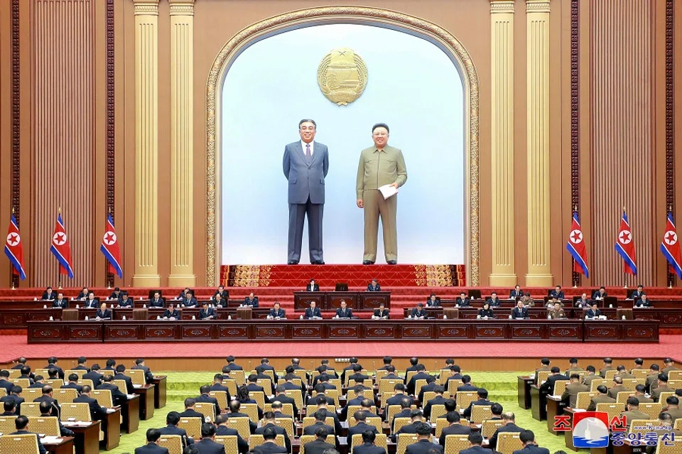 This recent undated picture released from North Korea’s official Korean Central News Agency (KCNA) via KNS on 24 January 2025 shows the 12th session of the 14th Supreme People’s Assembly (National Assembly), being held over 22-23 January 2025, at the Mansudae Assembly Hall in Pyongyang. (KCNA via KNS/AFP)
