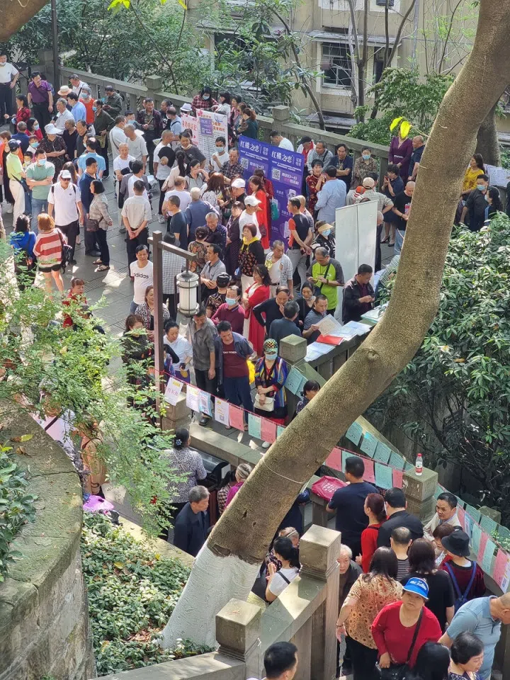 The matchmaking corner at Chongqing People's Park, China. (SPH/Edwin Ong)