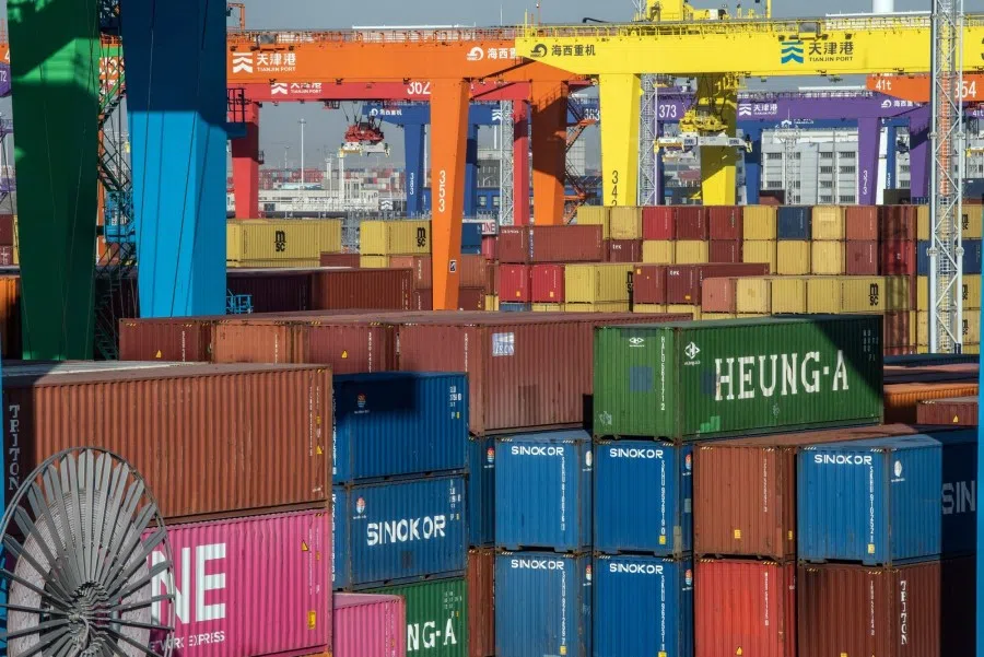 Shipping containers at Tianjin port in Tianjin, China, on 16 January 2023. (Bloomberg)