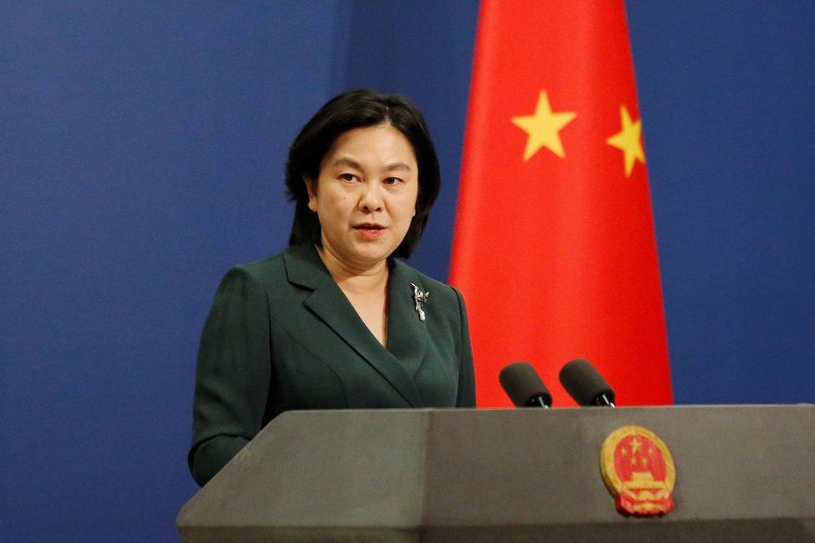 Chinese Foreign Ministry spokesperson Hua Chunying attends a news conference in Beijing, China, 9 October 2020. (Thomas Suen/Reuters)