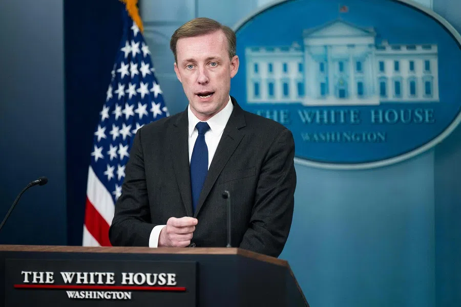 US National Security adviser Jake Sullivan speaks during the daily press briefing in the Brady Press Briefing Room of the White House in Washington, DC, on 13 November 2024. (Saul Loeb/AFP)