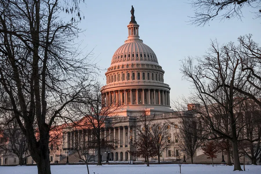 A view of the US Capitol building at sunrise, in Washington, US, on 12 January 2025. (Evelyn Hockstein/Reuters)