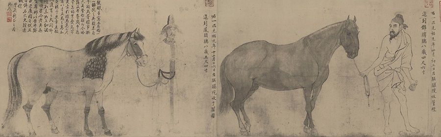 Li Gonglin, Five Horses (五马图), partial. (Internet)