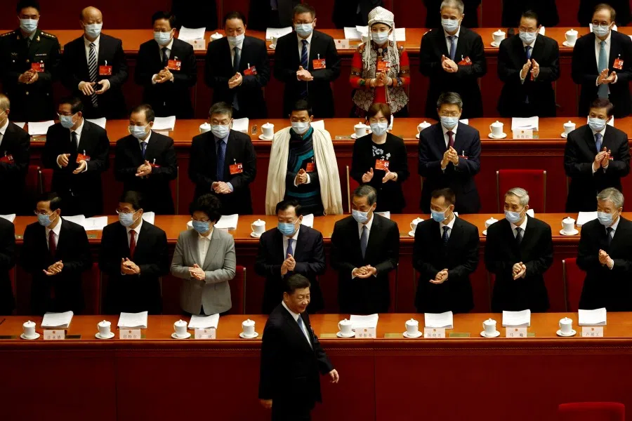 Chinese President Xi Jinping arrives for the National People's Congress (NPC) opening at the Great Hall of the People in Beijing, China, 5 March 2022. (Carlos Garcia Rawlins/Reuters)