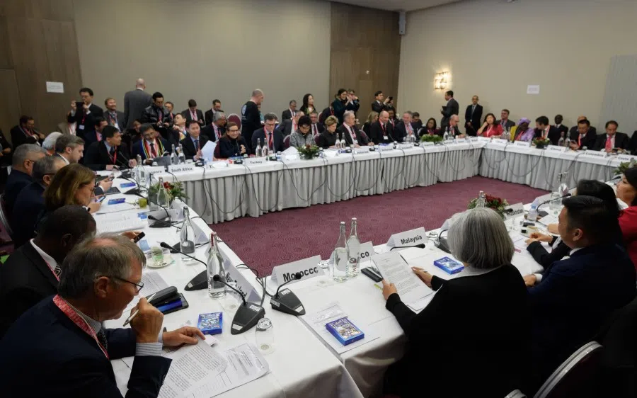 A WTO ministerial meeting on the sideline of the World Economic Forum (WEF) annual meeting in Davos. The US has never recognised China as a developing country, nor has the WTO. (Fabrice Coffrini/AFP)