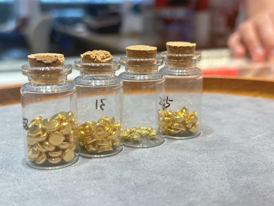 Gold beads sold in Shuibei, Shenzhen, 18 June 2023. (SPH Media)
