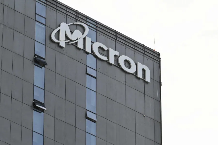 A view of a building where the facilities of US semiconductor giant Micron is located in Shanghai, China, on 22 May 2023. (Hector Retamal/AFP)