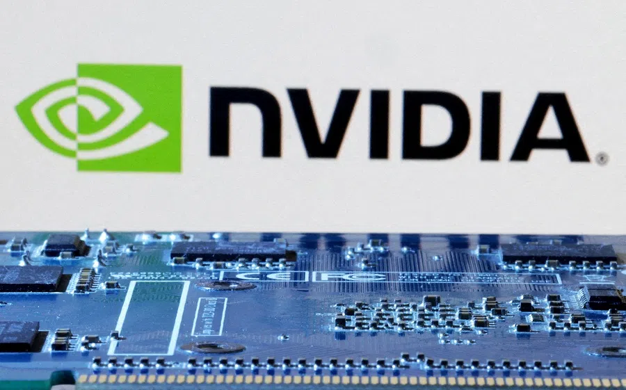 The Nvidia logo is seen near a computer motherboard in this illustration taken on 8 January 2024. (Dado Ruvic/Illustration/Reuters)